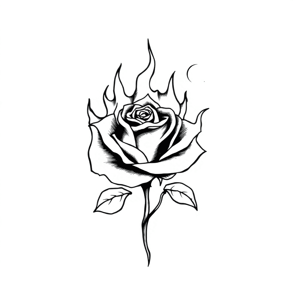 Flames In The Shape Of A Rose