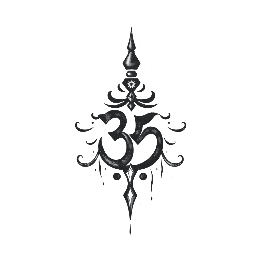 Trishul With Om Symbol