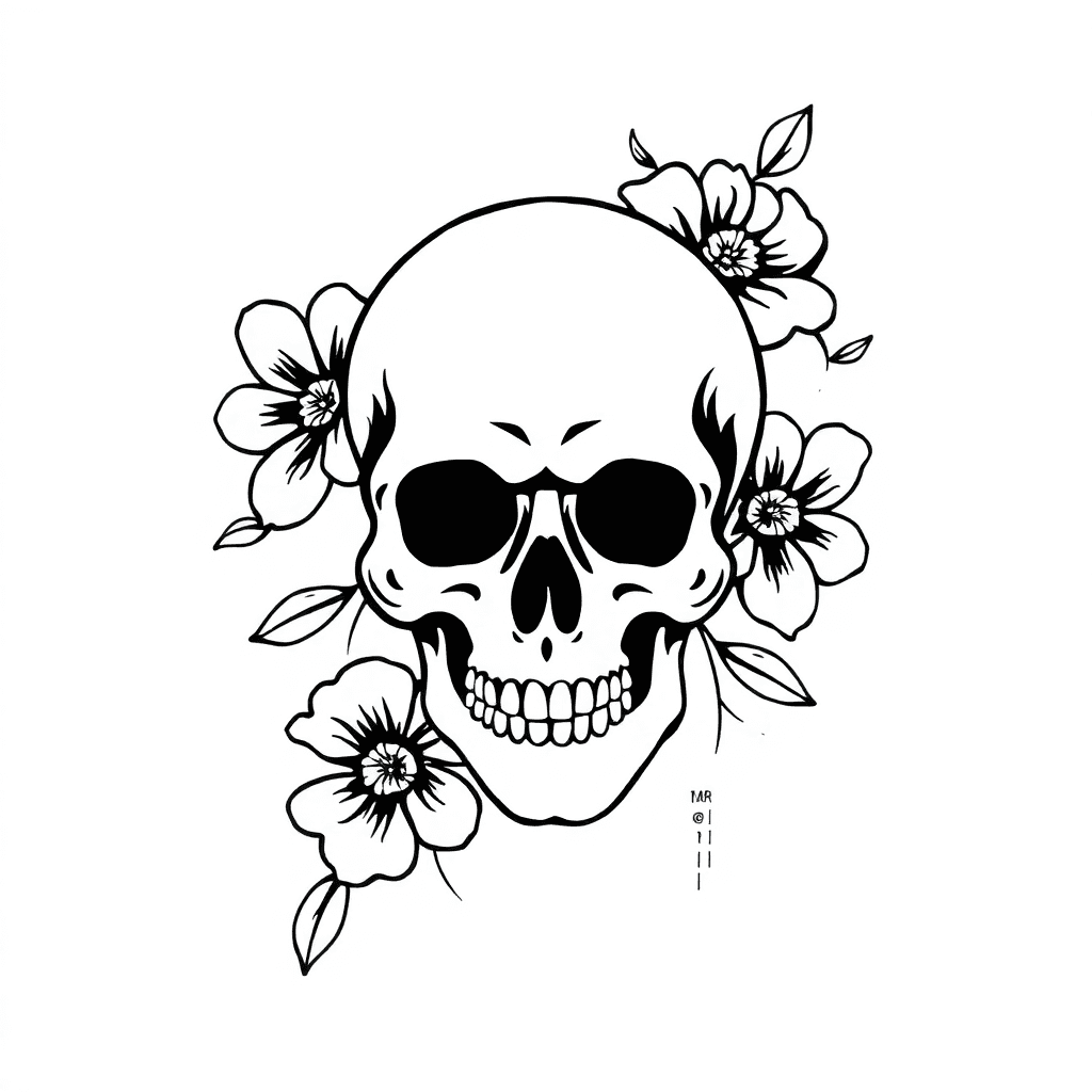 Skull With Flowers