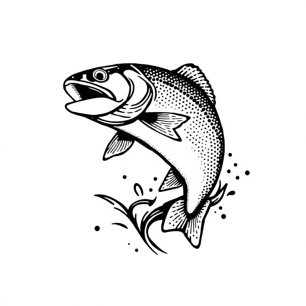 Trout Jumping Out Of The Water