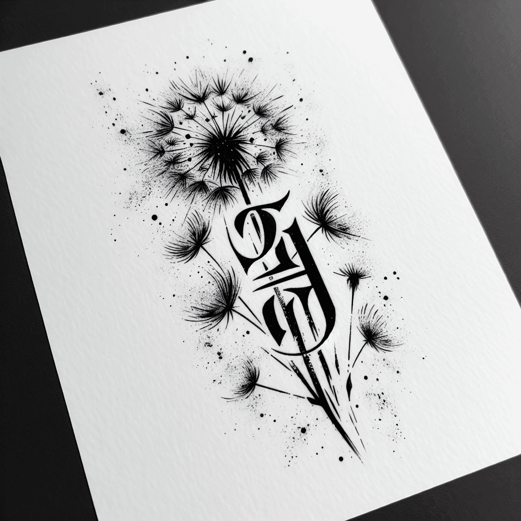 Artistic Delicate Font “άστους” With Delicate Dandelion Seeds