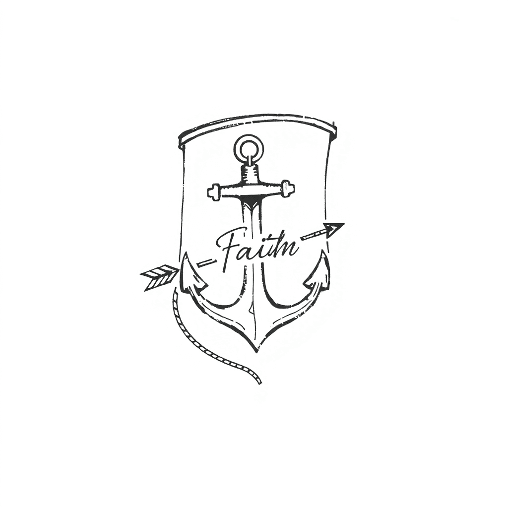 A Wrist Tattoo With A Anchor A Arrow With Faith Written Across And A Cable Going Around Thw Wrist.