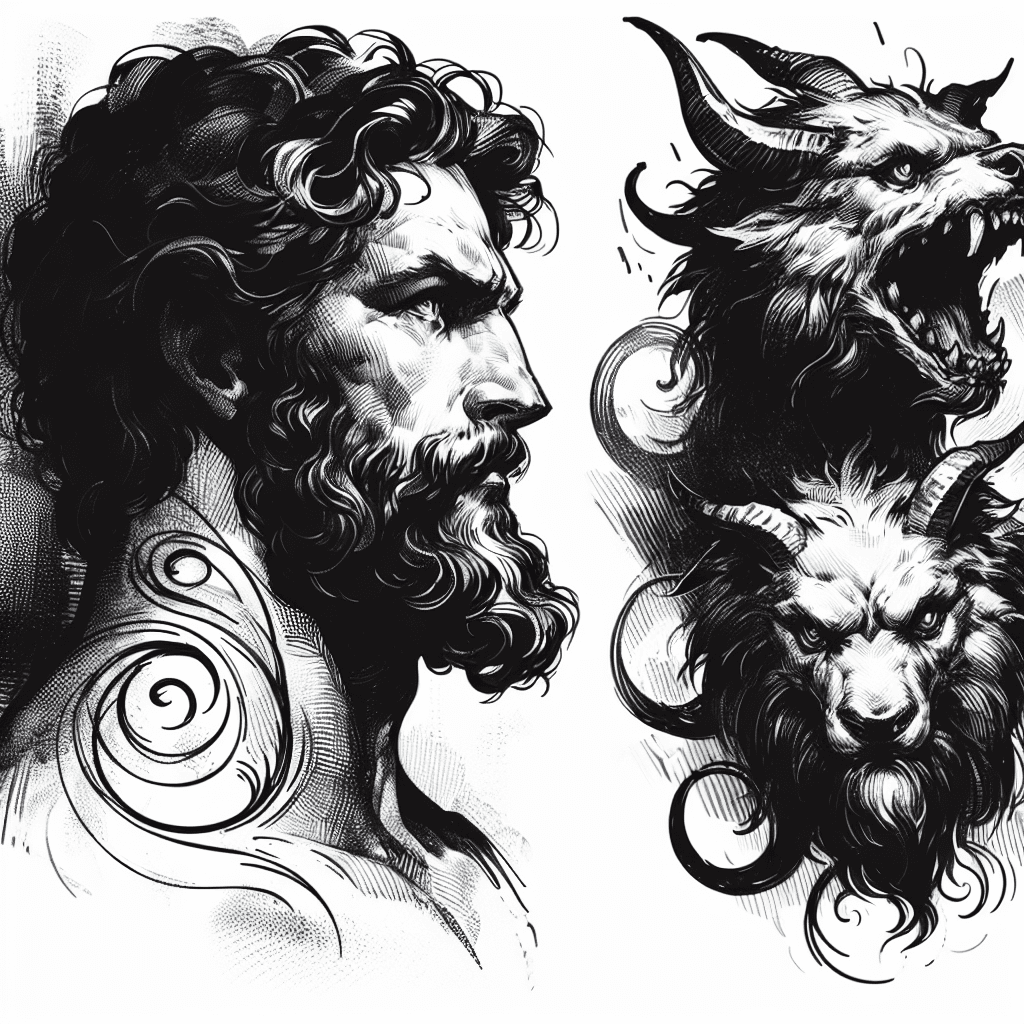 Greek God Hades With Cerberus