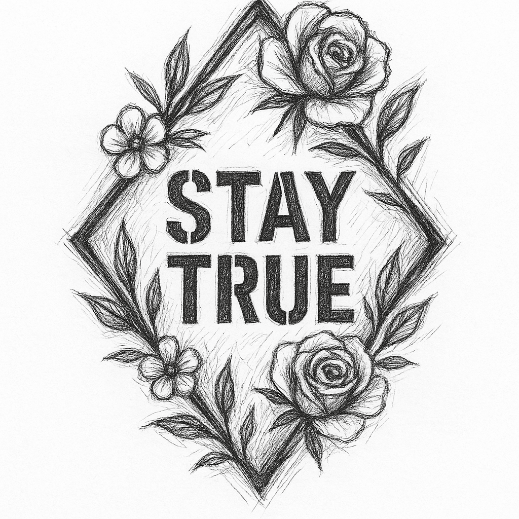 Floral Diamond Frame With Words