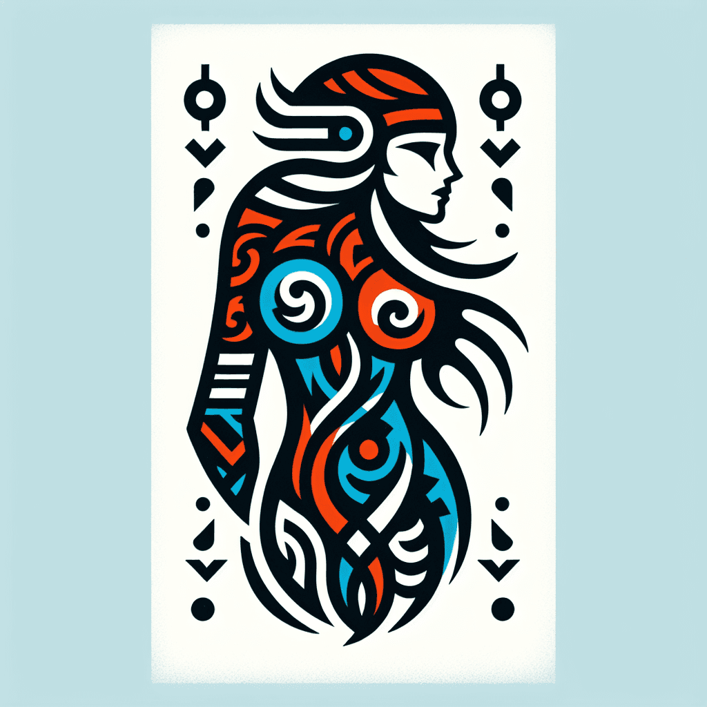 Traditional "The Beautiful Body Of A Nordic Warrior Woman" Tattoo Design