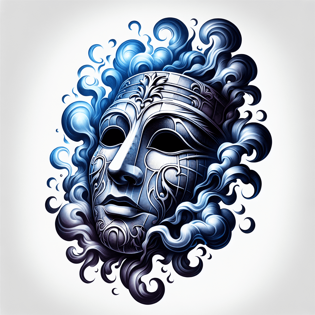 Realistic Theater Mask With Smoke