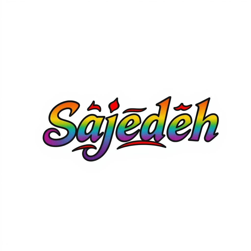 Single line "Thw word is "Sajedeh" it's a name" Tattoo Design