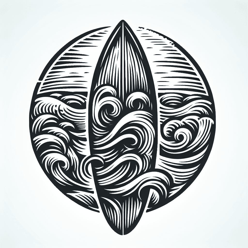 Surfboard With Waves