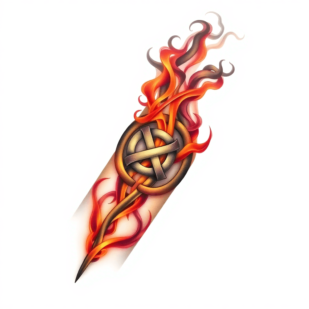Smoke Turning Into Celtic Knot Forearm Tattoo