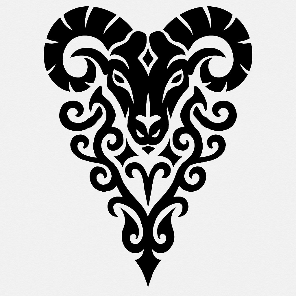 An Aries Tribal Tattoo