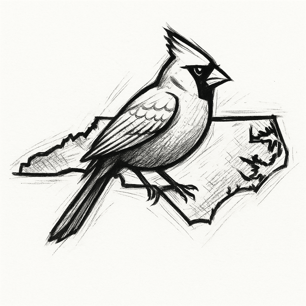 North Carolina Outline With Cardinal