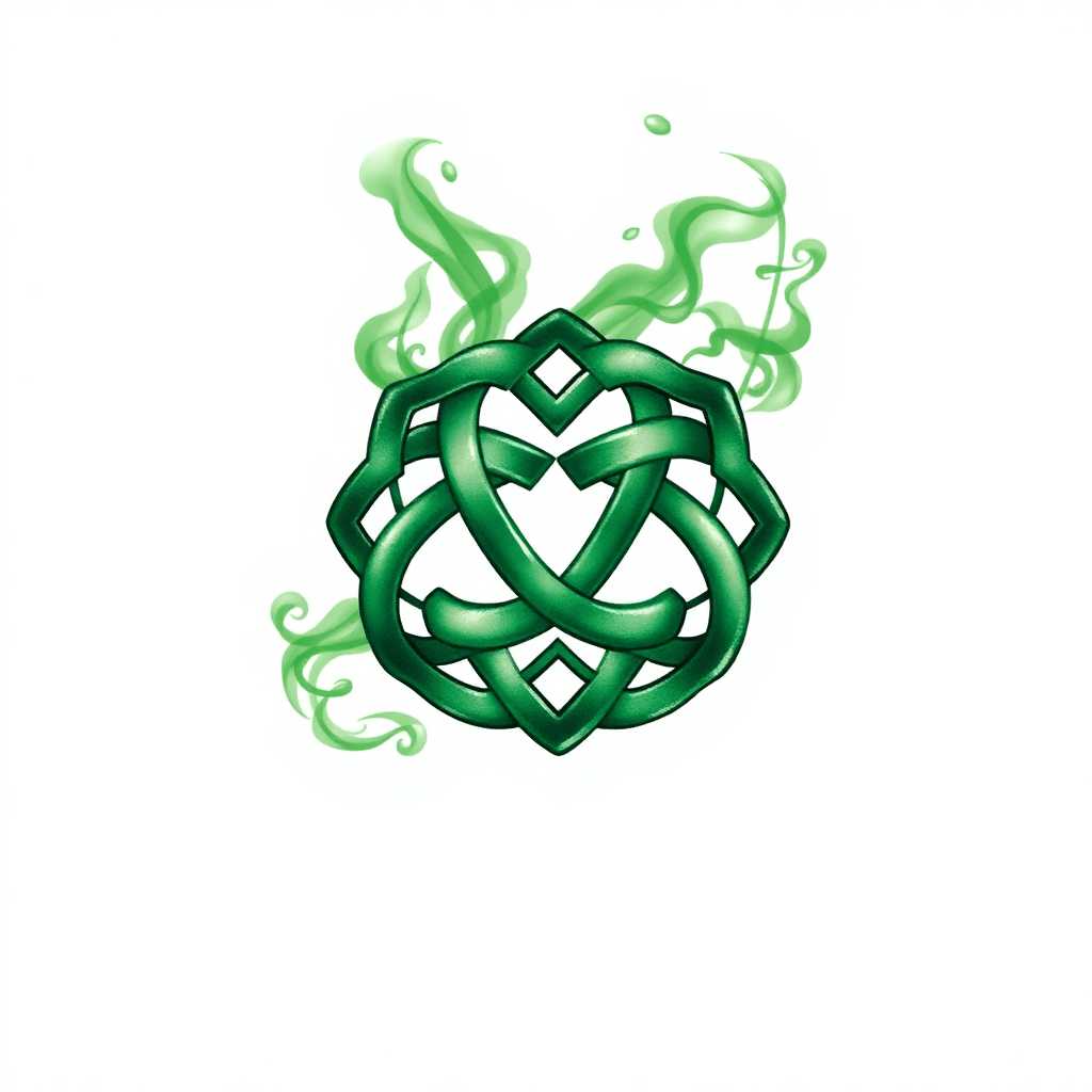 Celtic Knot Made Out Of Green Smoke