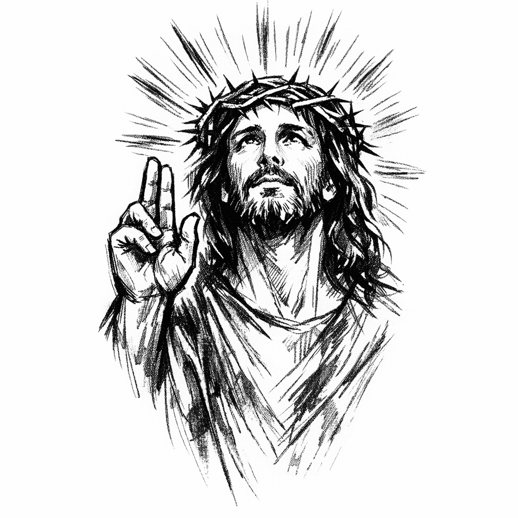 Quiero Que Me Hagas Un Tatuaje El Antebrazo Empezando Por La Parte De Arriba Que Tenga Un Jesucristo Con La Mano Levantada Y La Corona De Espinas En La Cabeza Y Que Este Bien Iluminado