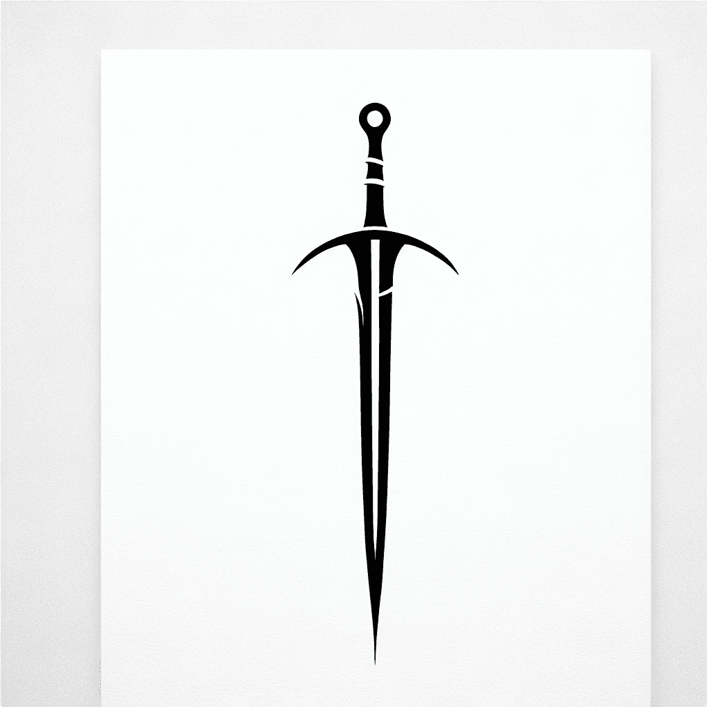 Single line "Swords" Tattoo Design