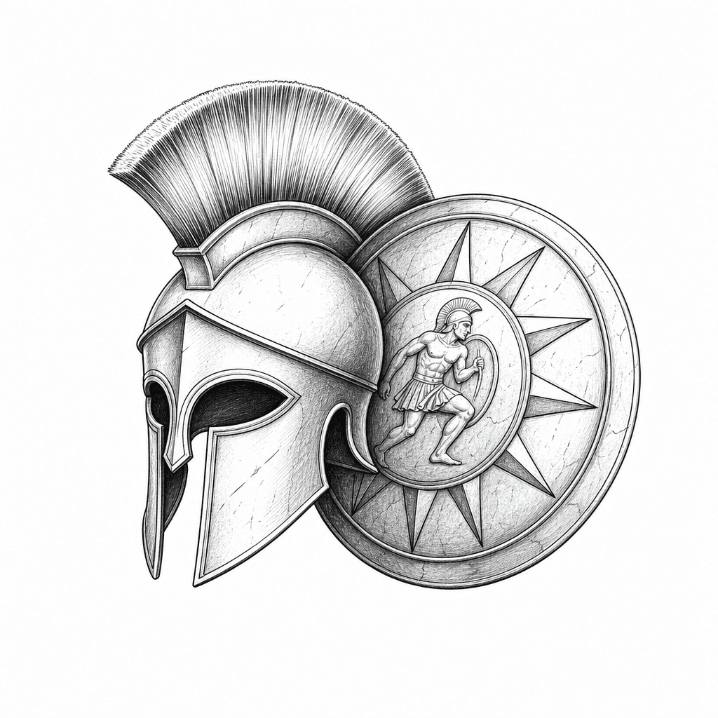 Achilles Helmet And Shield