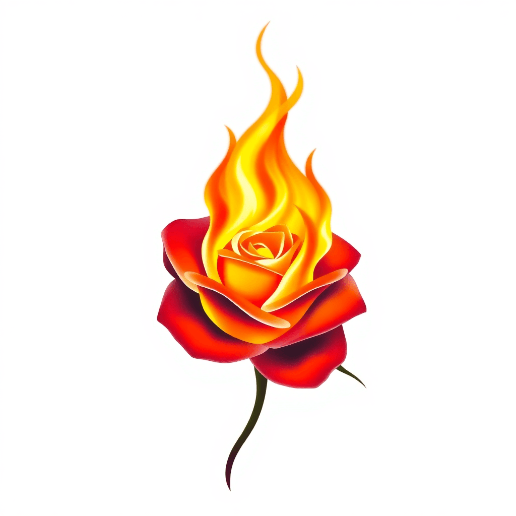 Flames In The Shape Of A Rose