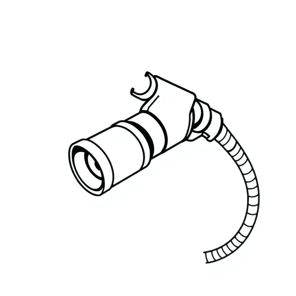 Single line "fire hose nozzle" Tattoo Design
