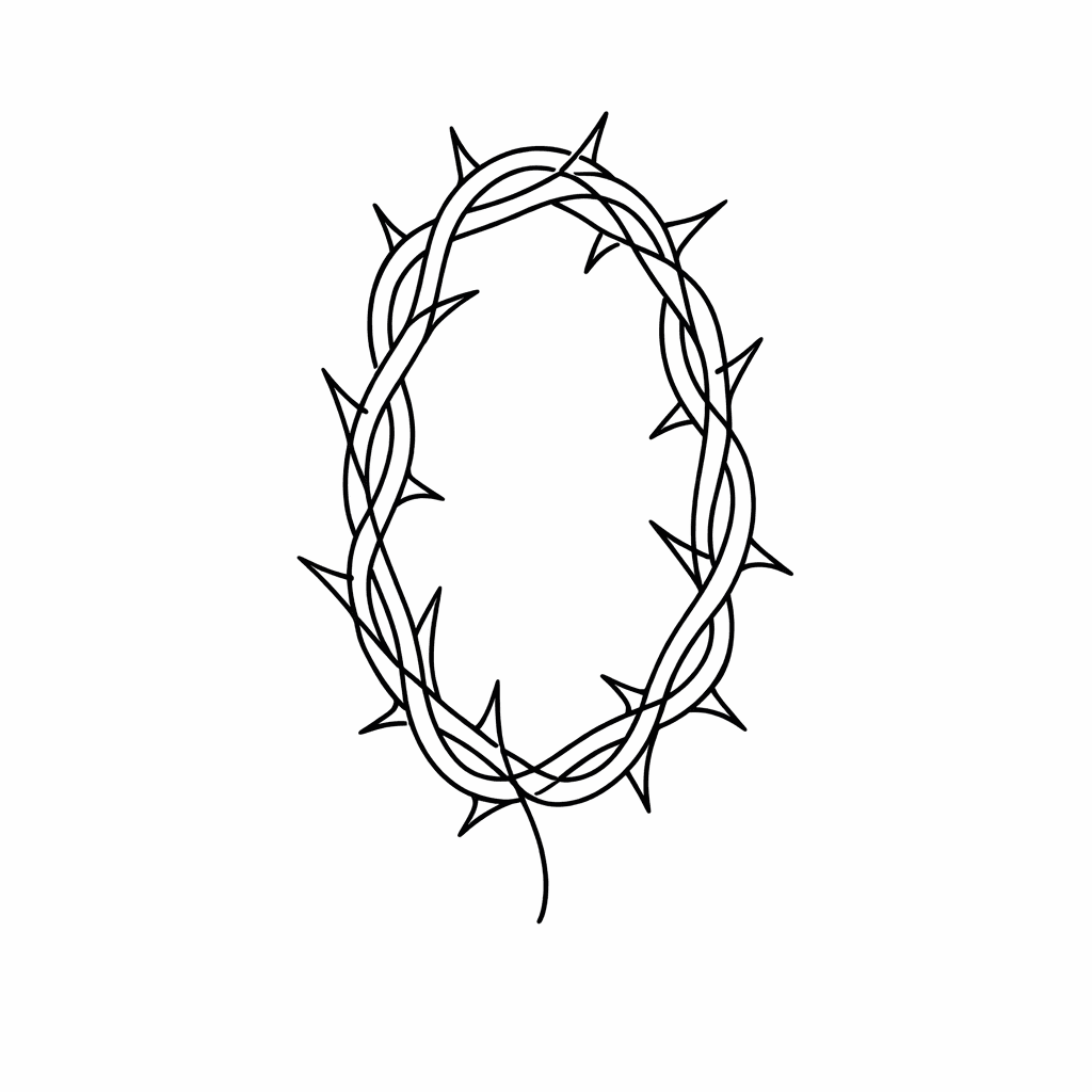 Single line "Crown of Thorns" Tattoo Design