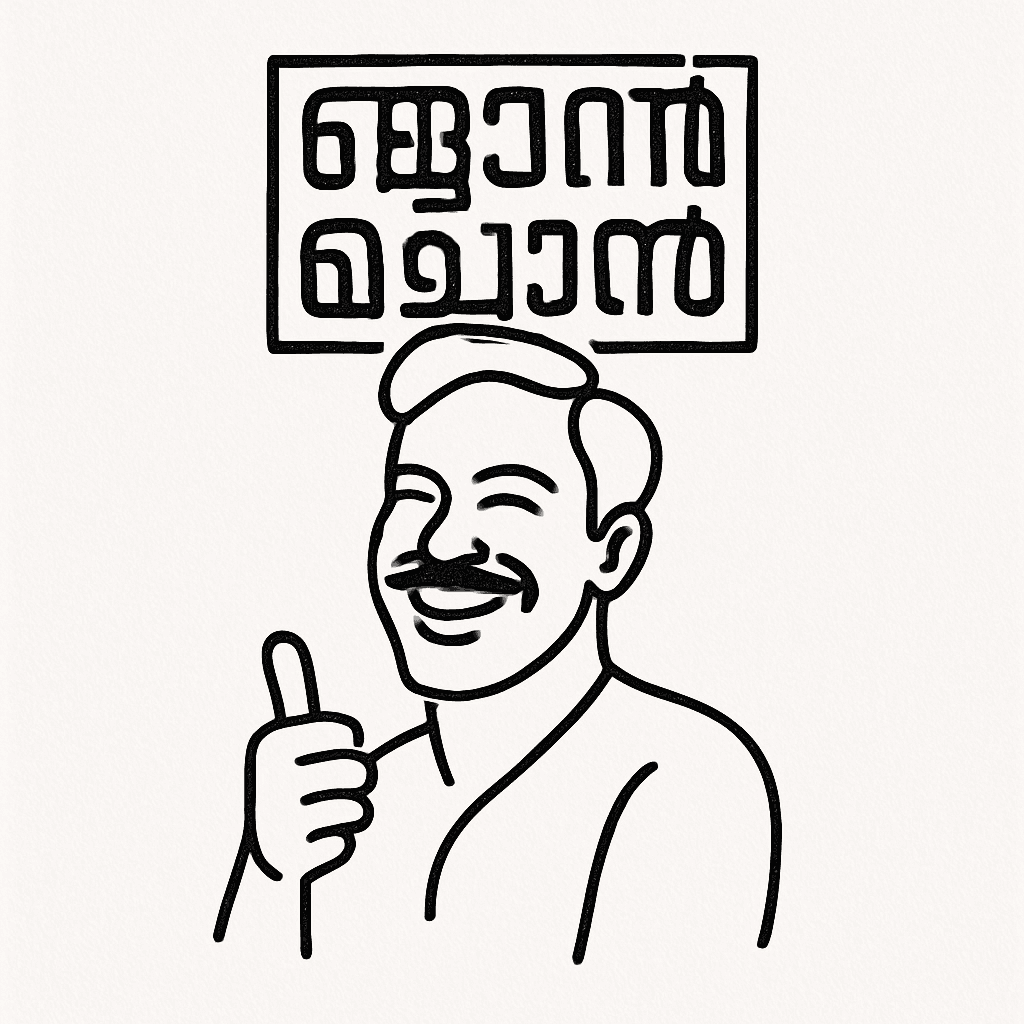 A Logo For "njan Machan" In Malayalam Writing