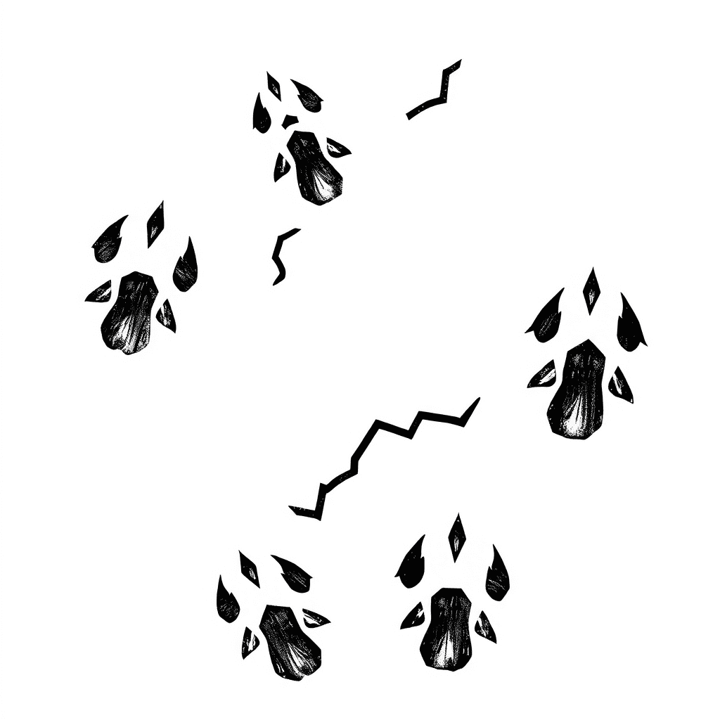 Animal Tracks With Zigzagging Patterns