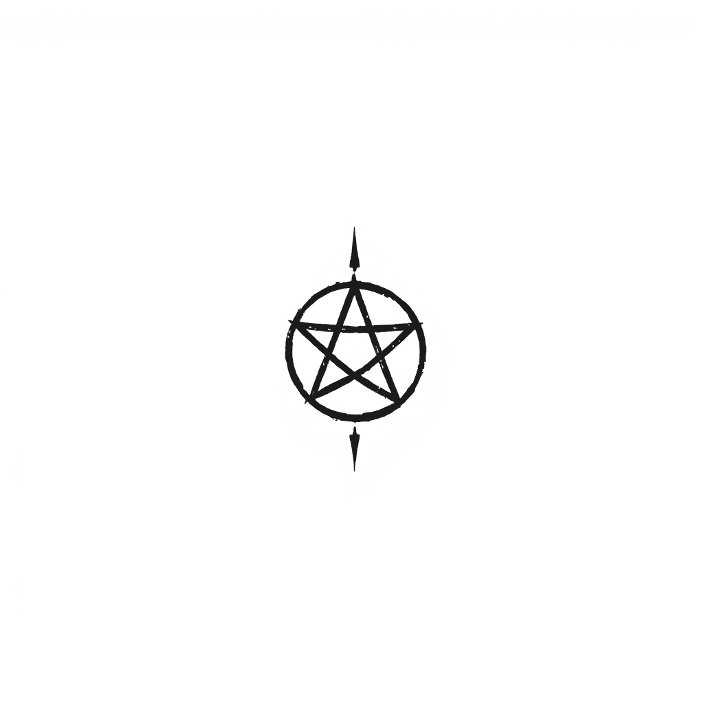 Blacked Out Pentagram On The Knee