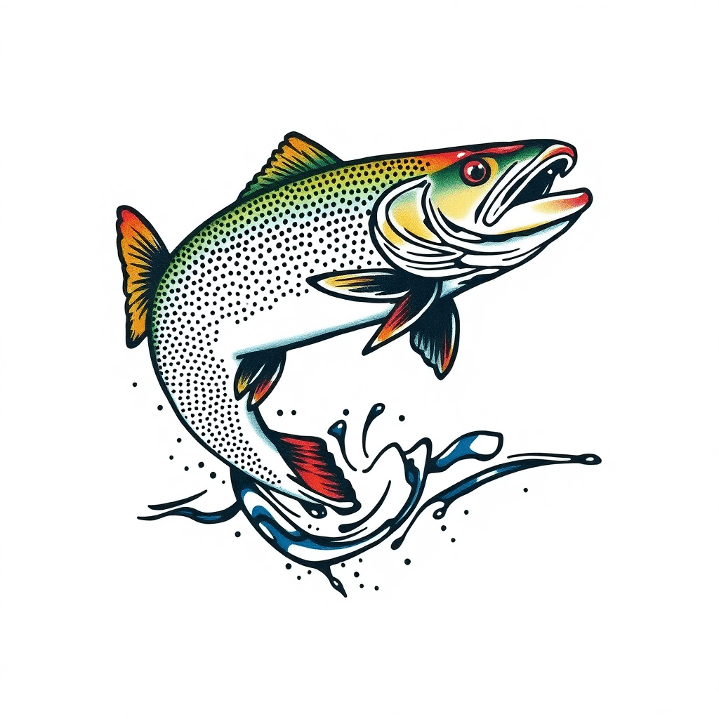 Trout Jumping Out Of The Water