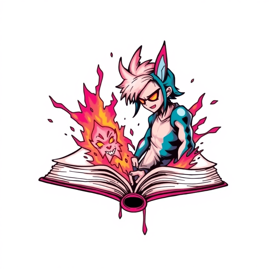 Open Book With Pheniox Coming Out