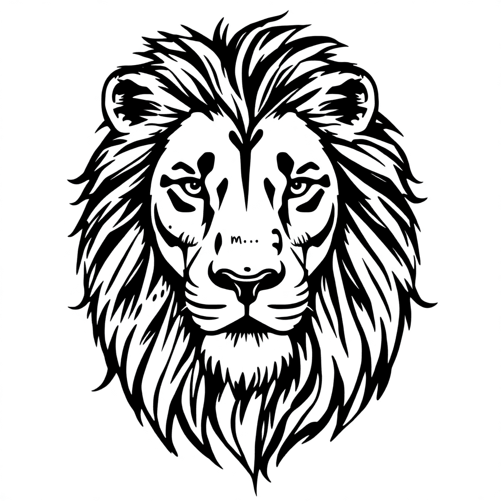 Can You Make A New Tattoo With A Lion's Head And The Names Of My Children On It, It Should Be Silja, Julie, Malia And Benjamin, Preferably Done As A Black If Drawing