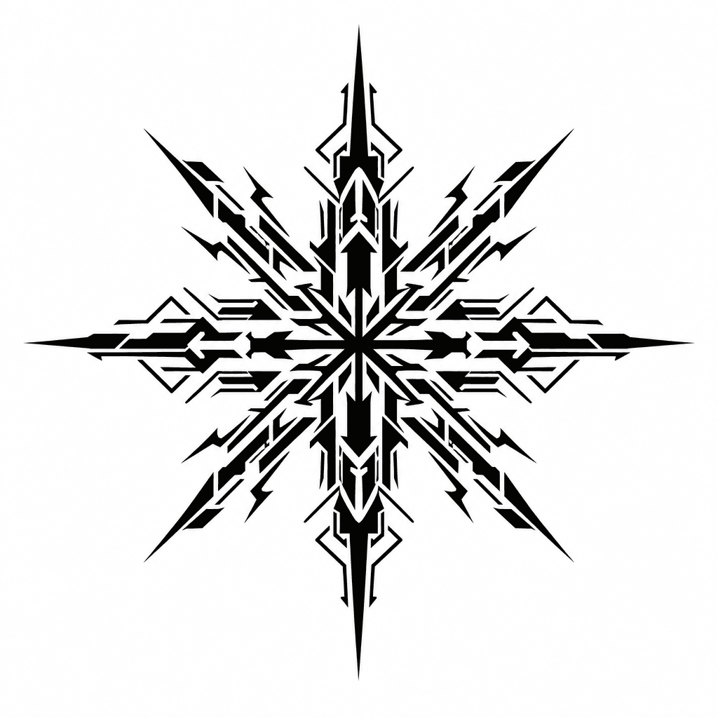 Cybersigil Star Symbol With Angular Spikes