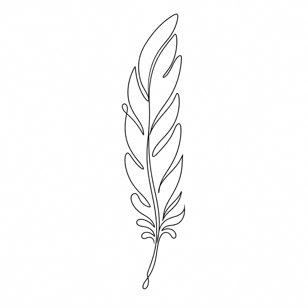 Single line "feather" Tattoo Design