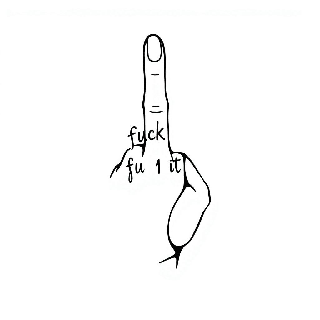 Middle Finger With &%$$ It