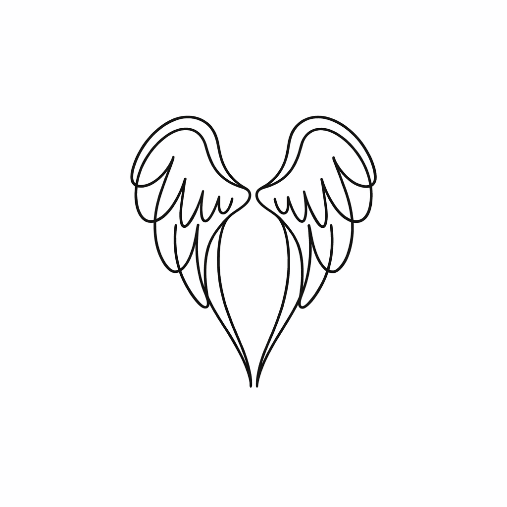 Single line "Angel Wings" Tattoo Design