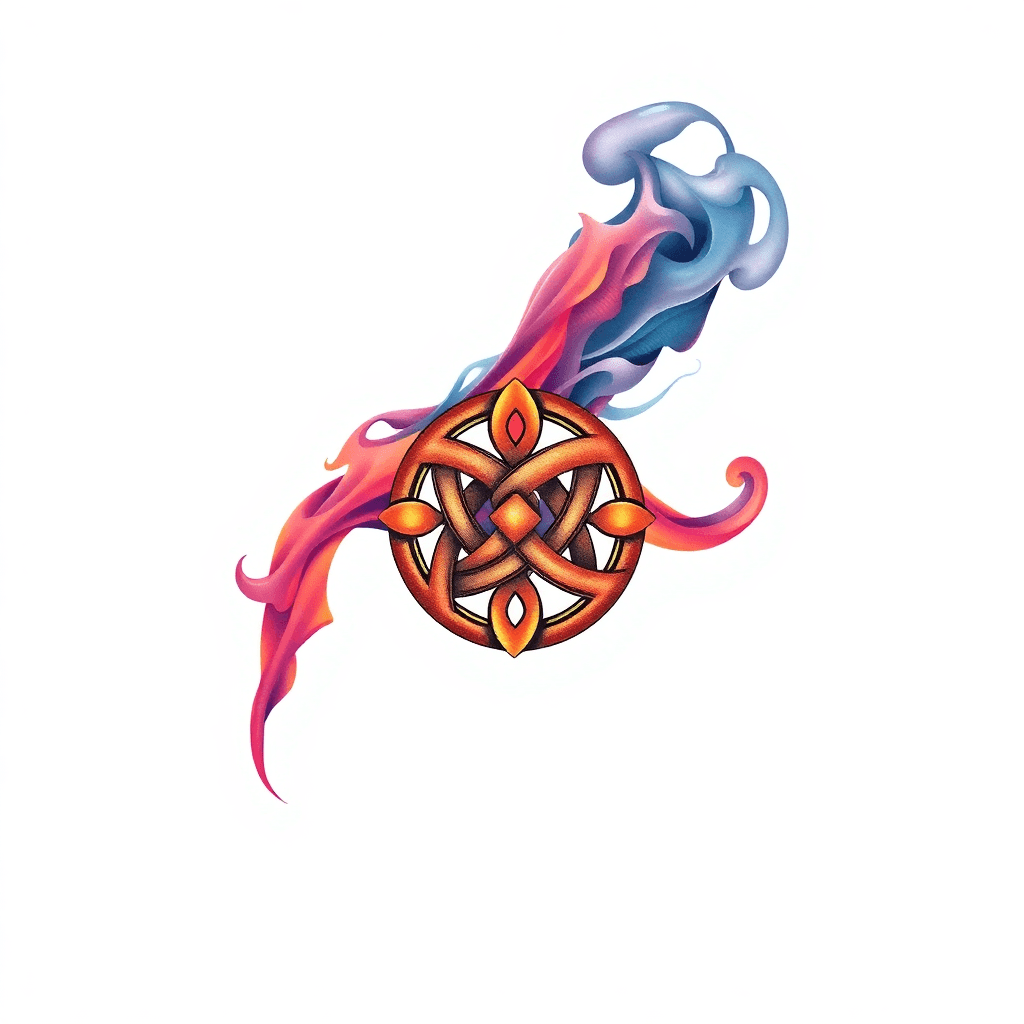 Smoke Turning Into Celtic Knot Forearm Tattoo