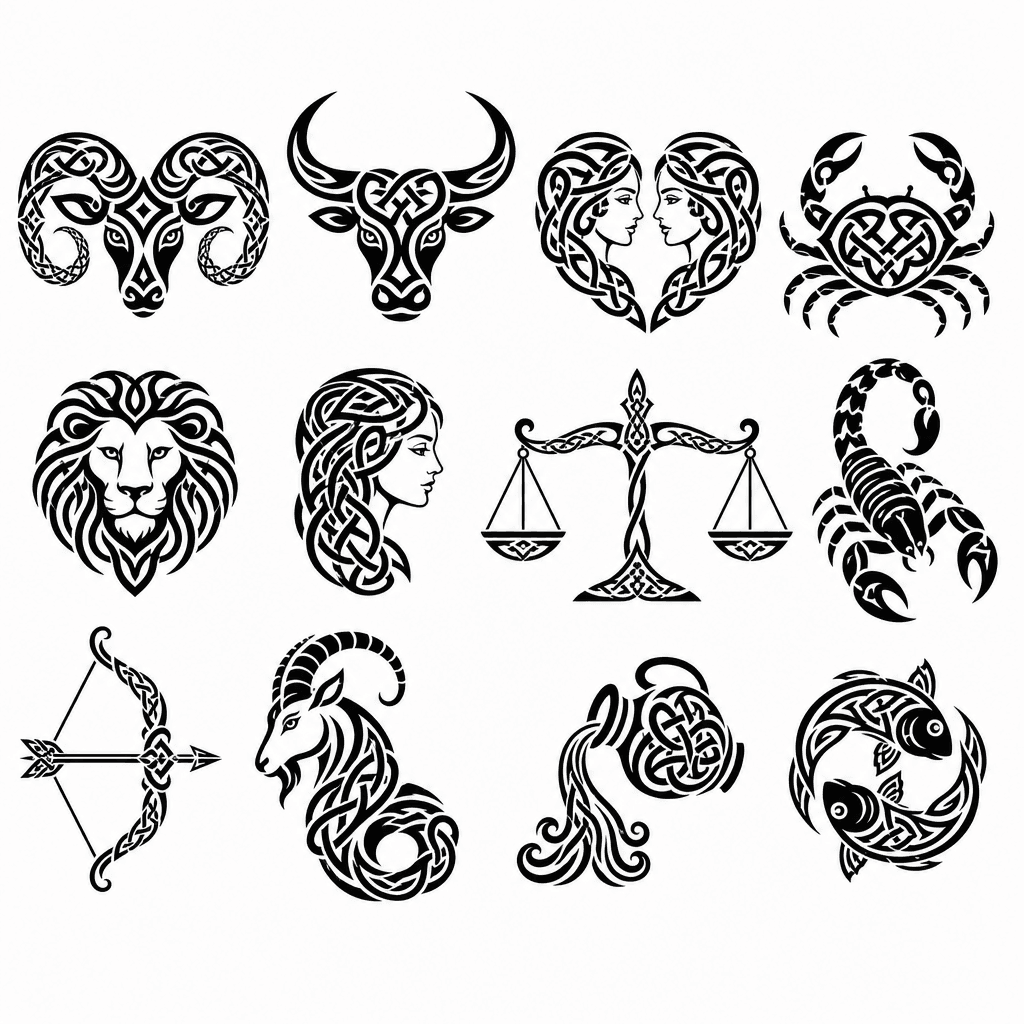Segni Zodiacali Stile Celtico