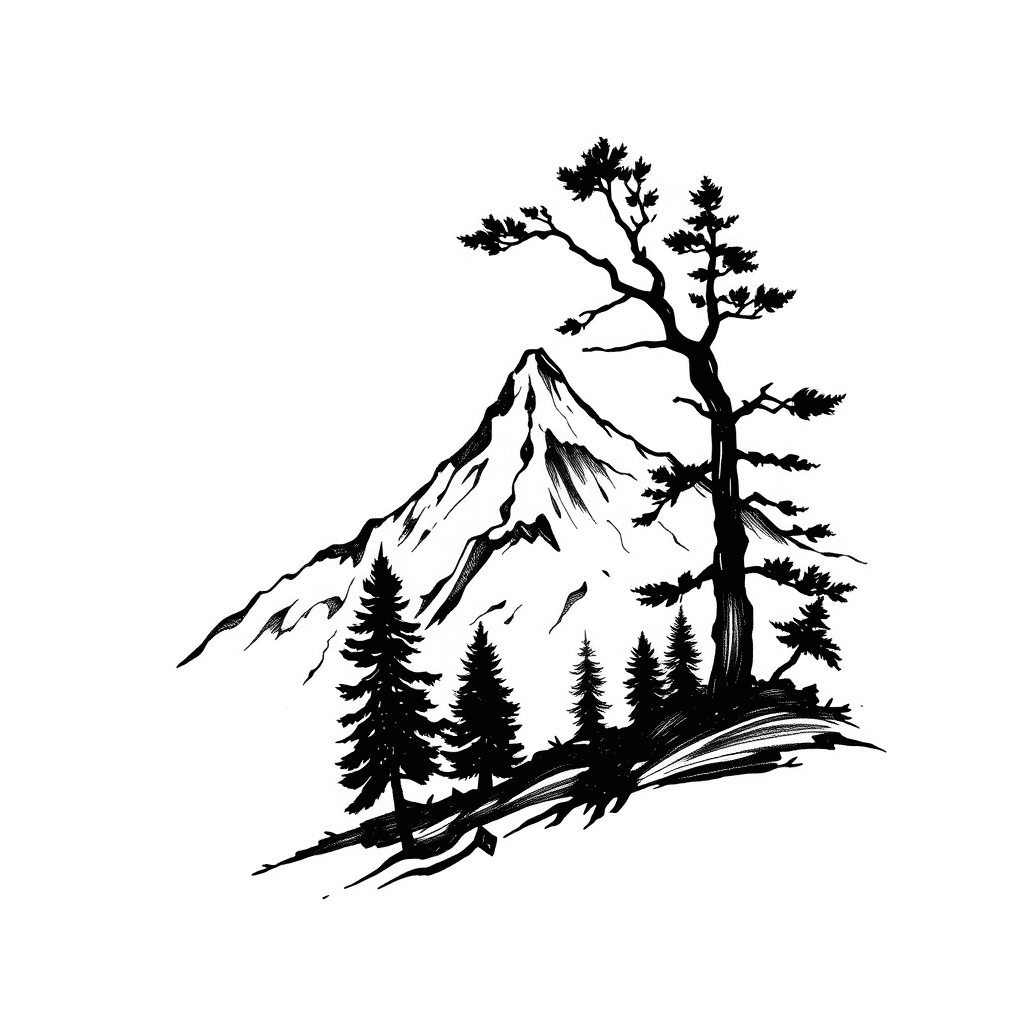 Mountain With Tree