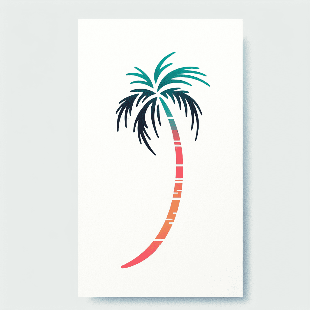 I Would Like To Get A Tattoo That Is Inspired By A Palm Tree But With A Unique Twist: The Entire Design Should Be Upside Down. The Tattoo Should Feature Three Branches On Each Side, Forming A Semi-arc