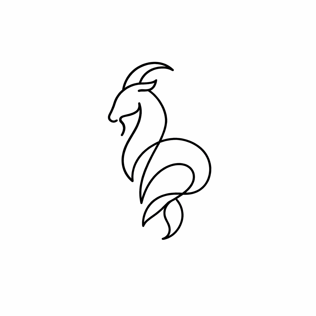 Mini Fine Line Campricorn Sign