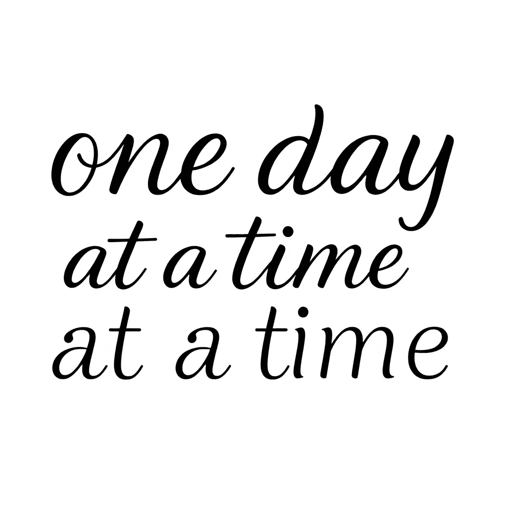 Stacked Letters "one Day At A Time"