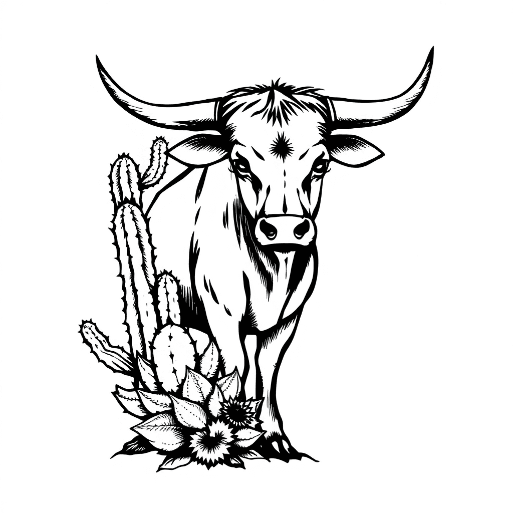 Cactus And Bull Around The Knee