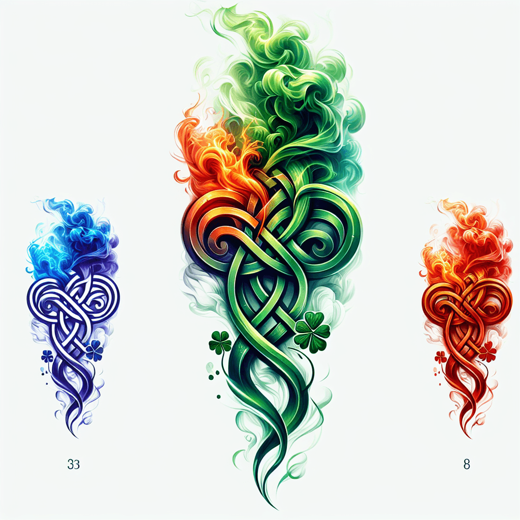Smoke Turning Into Celtic Knot Turning Into Shamrock