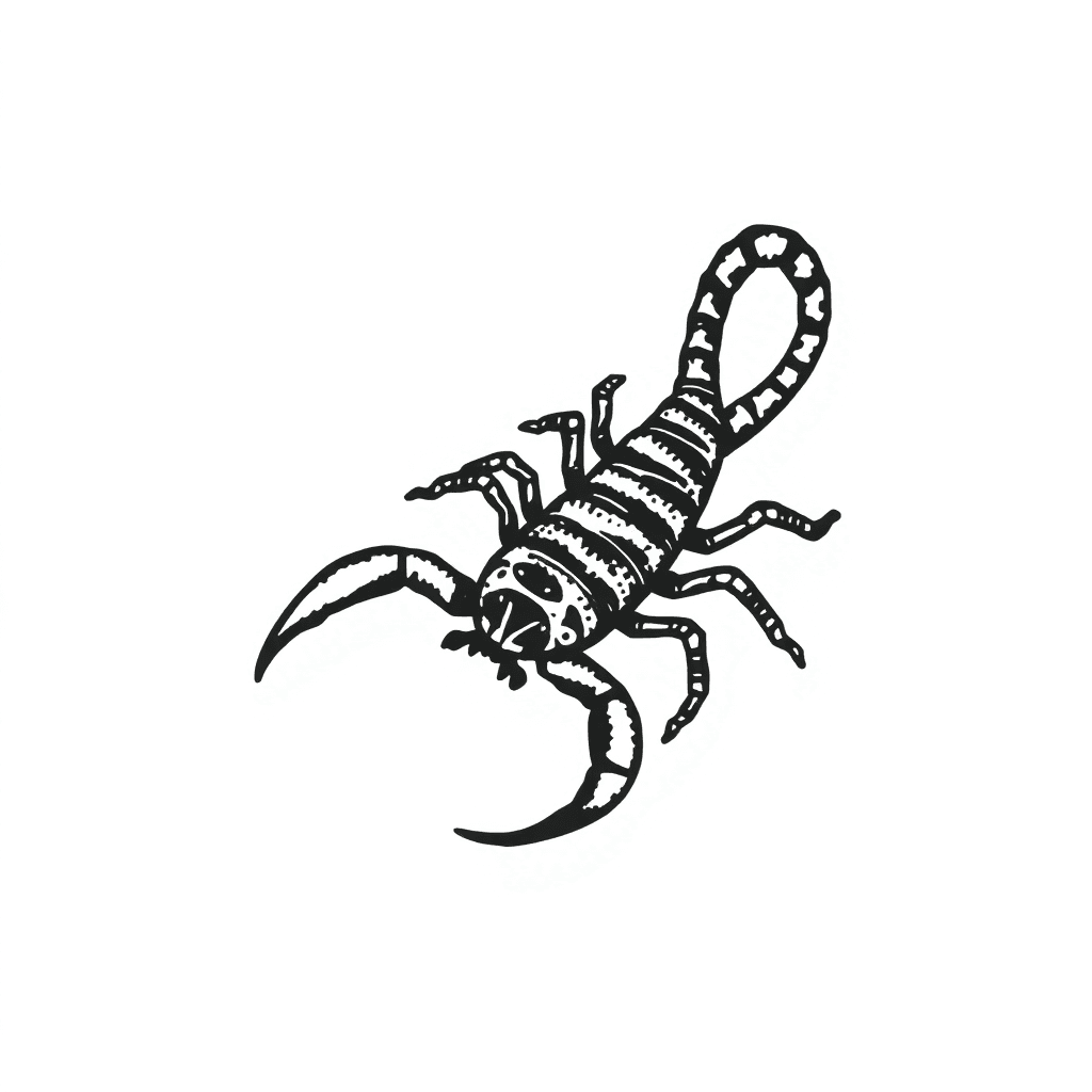Black Scorpion With A Straight Tail