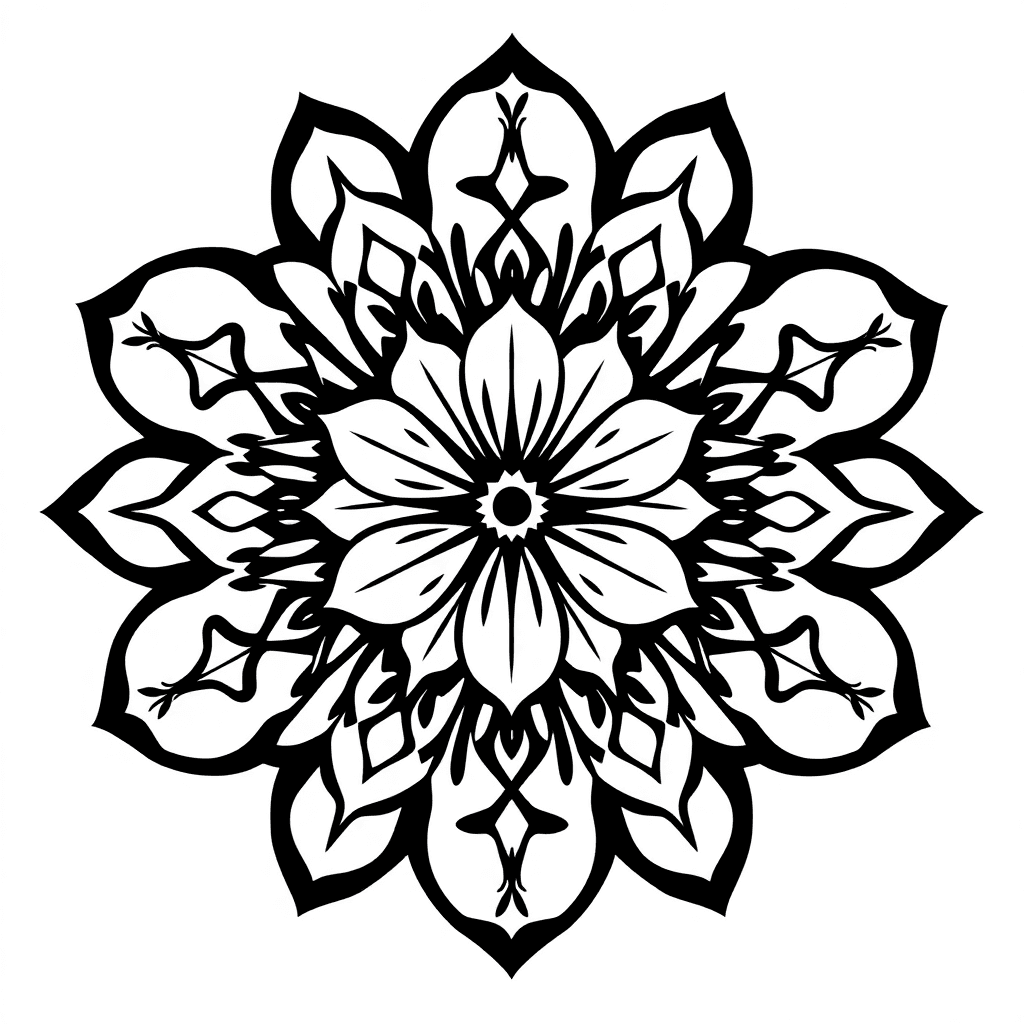 Mandala Forget Me Not Flower