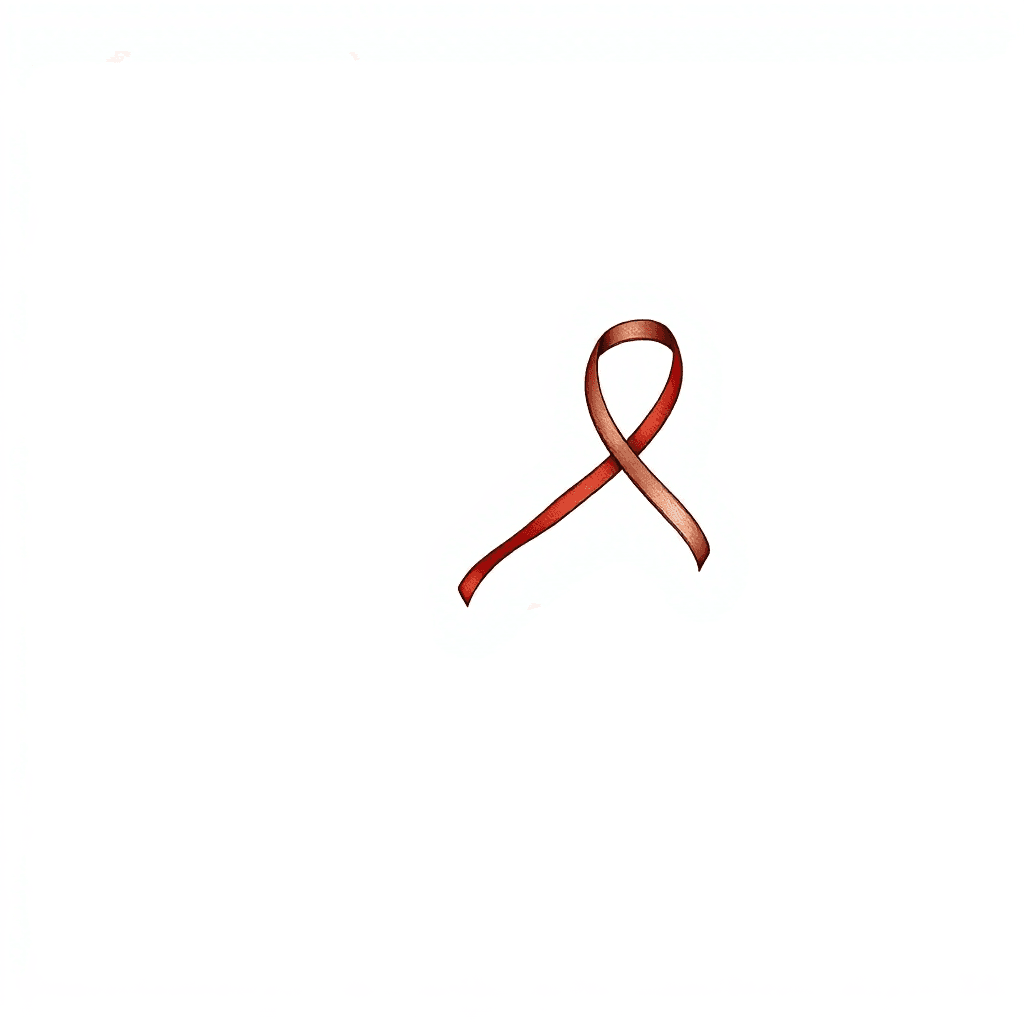 Minimalistic Black And Red Fineline (thin) Tattoo On The Left Ribbons To Symbolise Resiliency And Power Of Healing