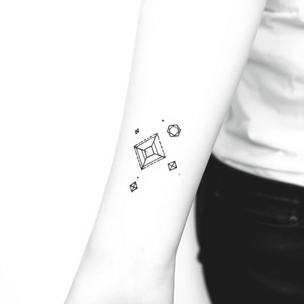 Small Geometric Designs On Forearm