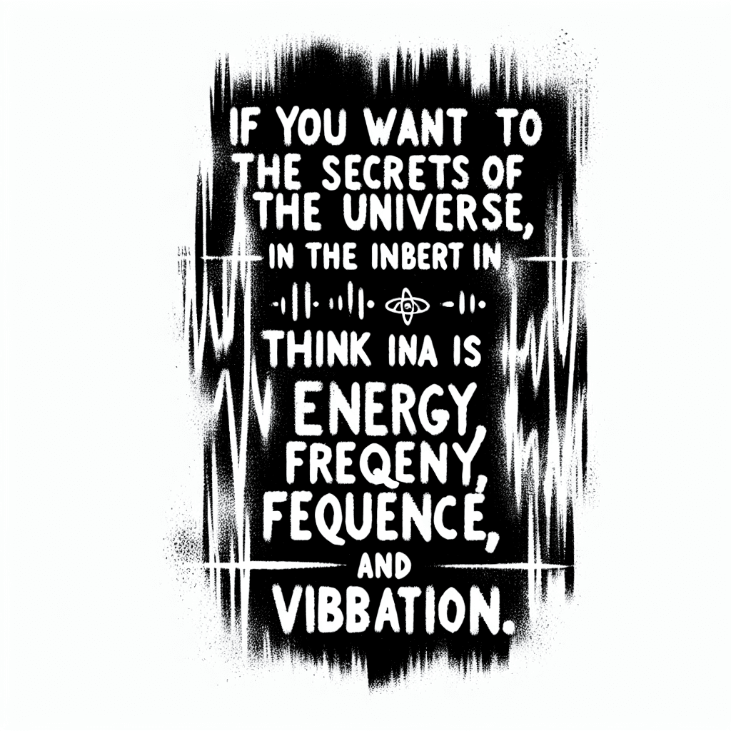 If You Want To Find The Secrets Of The Universe, Think In Terms Of Energy, Frequency And Vibration.
