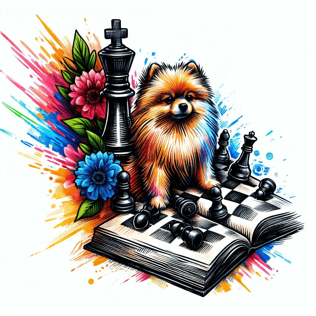 Memorial Tattoo Of A Book Spilling Memories Of Chess And Pomer