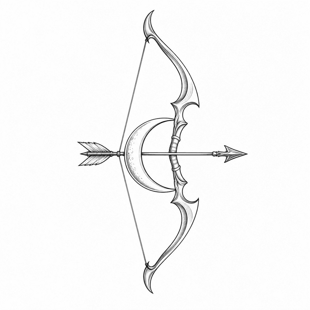 Artemis Bow With Crescent Moon
