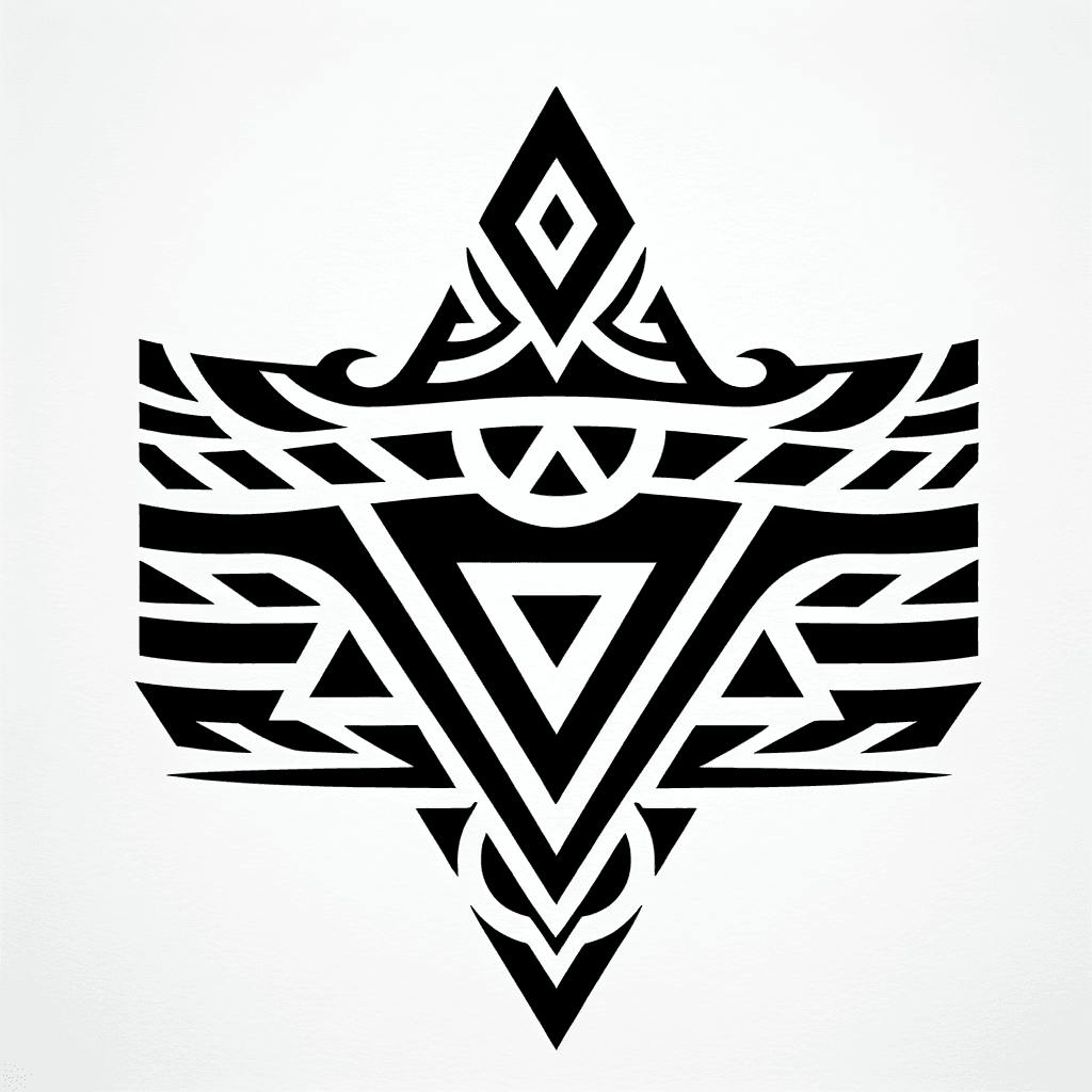 Tribal Band With Triangles And Bold Lines