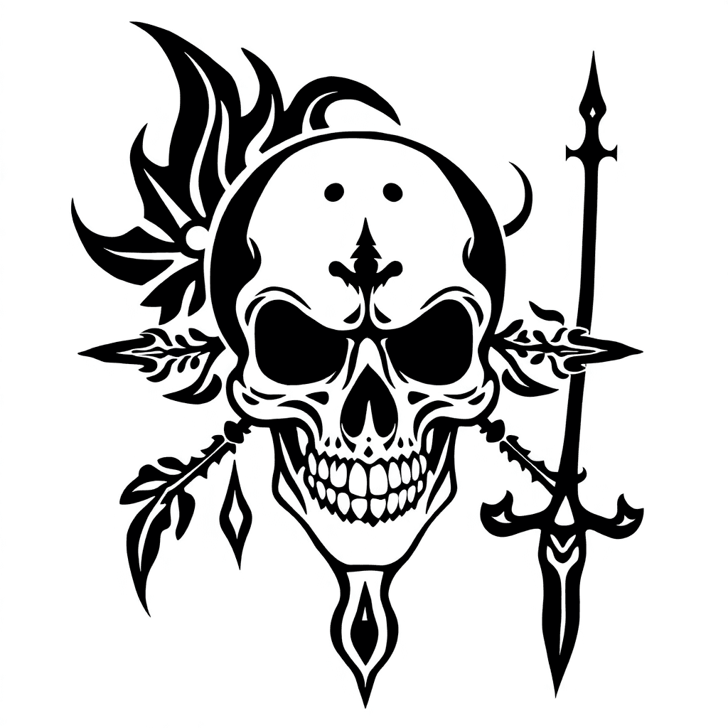 Skull Skull In Taino Tribal