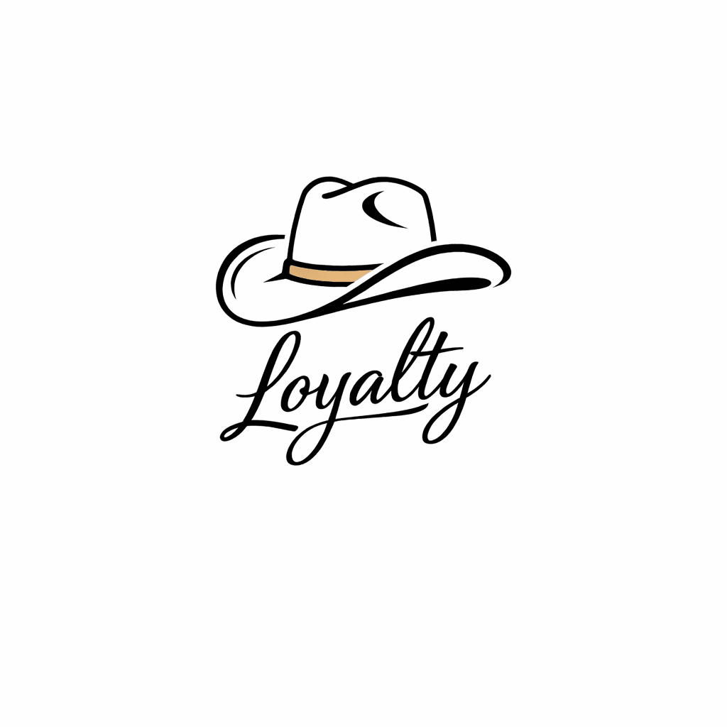 The Word Loyalty With A Cowboy Hat Above It